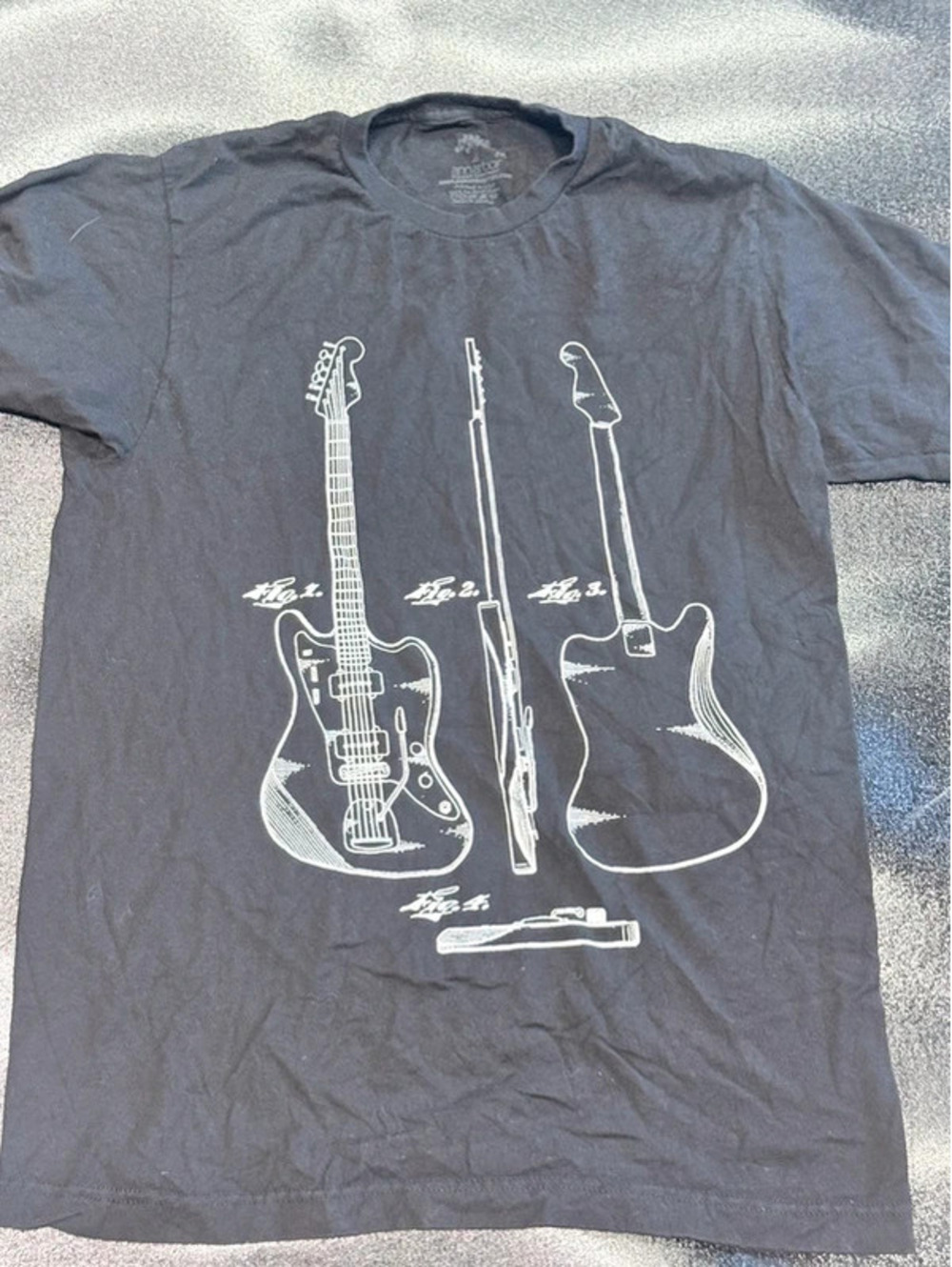 Electric Guitar Patent Diagram Graphic T-Shirt 1299